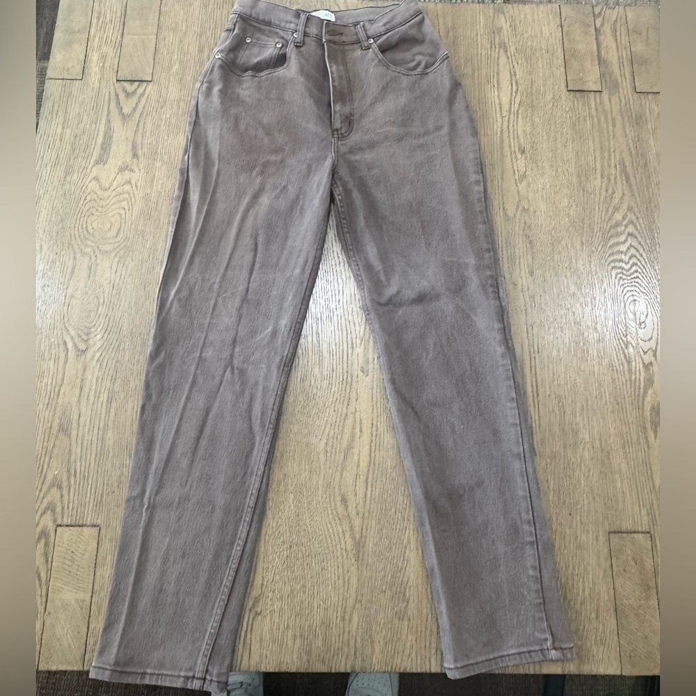 Cherokee Womens Size 10 Brown Straight Leg Jeans Stretch Taupe Denim Pants